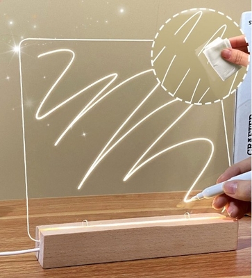 Αγορά DIY Ακρυλική σημείωση διαγράφεται LED φωτεινή οθόνη Σταθείτε με πένα Γράφει ζεστό λευκό νυχτερινό λαμπτήρα online manufacture