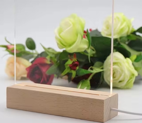 Αγορά Στυλάτο 3D φωτισμένο αναγραφές ξύλου ακρυλικού Led Display Stand Lamp Διακόσμηση γραφείου online manufacture