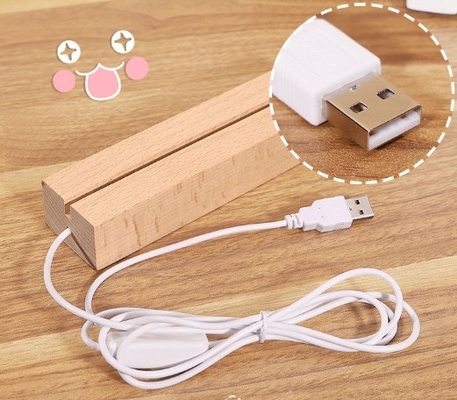 Ακρυλικό Led Display Stand Note Board για το γραφείο στο σπίτι με USB Plug Night Lamp