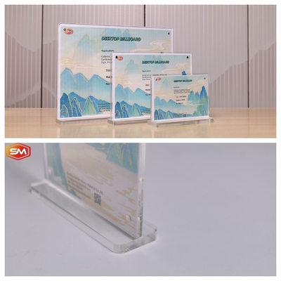 Μαγνητικός 10x20cm T σχήμα ακρυλικός κάτοχος σήματος σε τραπεζικό χαρτί ράφι εμφάνισης